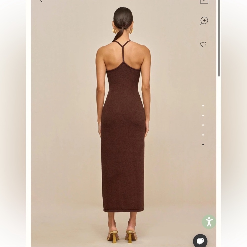 Cult Gaia Valma Halter Midi Dress with gold hardware Trim - Picture 4 of 11